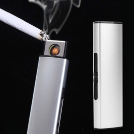 VTC USB Charging Flameless Cigarette Carbon-steel Lighter, Silver <small>(Shipping Per: MK109.95)</small>