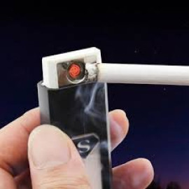 Shopeleven  USB Electronic Rechargeable Cigarette Lighter - Flameless, Environment Friendly, Pocket Size - Black/White (Color Will be Sent as per Availability) <small>(Shipping Per: MK92.75)</small>