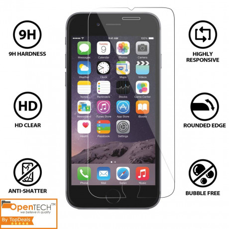  OpenTech® Tempered Glass Screen Protector for Apple iPhone 8 Plus with Installation kit (2.5 D and Full Transparent) <small>(Shipping Per: MK132.95)</small>