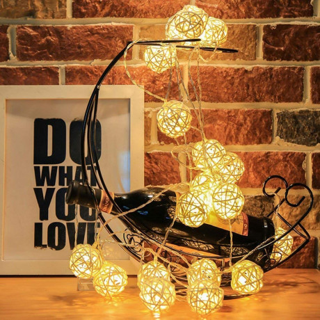 Mansaa Essentials - Home Decor String Light (Battery Operated with 3 AA Battery Case(Batteries not Included) (Gold Balls, 20 Balls 6.6 feet) <small>(Shipping Per: MK4,487.70)</small>