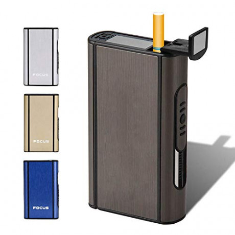 XiuFen Aluminium Alloy Ejection Holder Portable Automatic Cigarette Case Windproof Metal Smoke Boxes Color Mixing JDYH006 <small>(Shipping Per: MK0.35)</small>